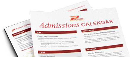 Freshman and Transfer Admissions Applications Paraclete High School